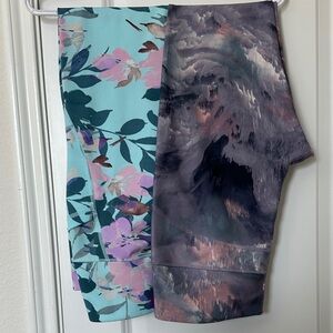 BSP and Marika Bundle 24” Floral and 20” Abstract Women Leggings Bundle